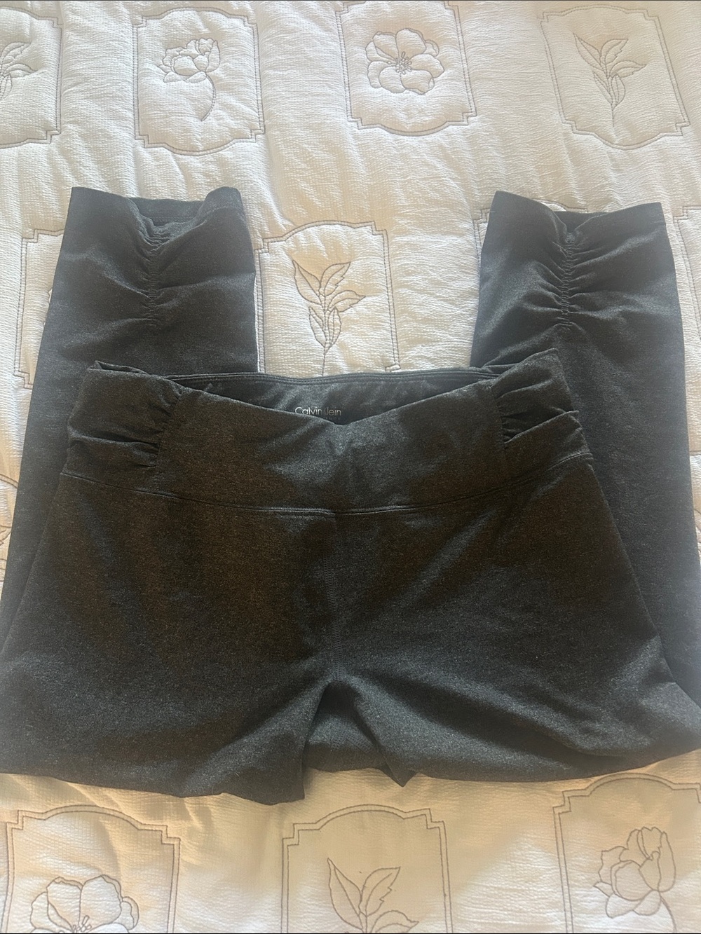 Calvin Klein  Black Ruched Waist Leggings